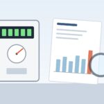Ilustração de um medidor de energia, uma conta de luz com gráfico de consumo e uma lupa para conferir a leitura