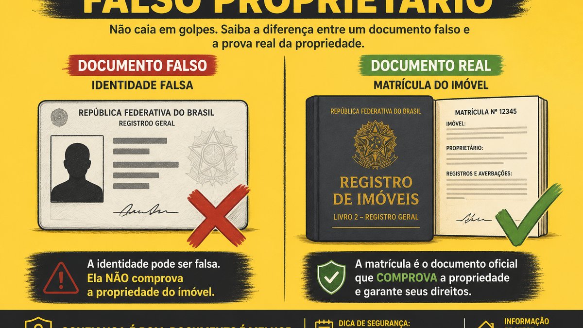 Conferência de certidão de matrícula antes de pagar sinal a quem se diz dono