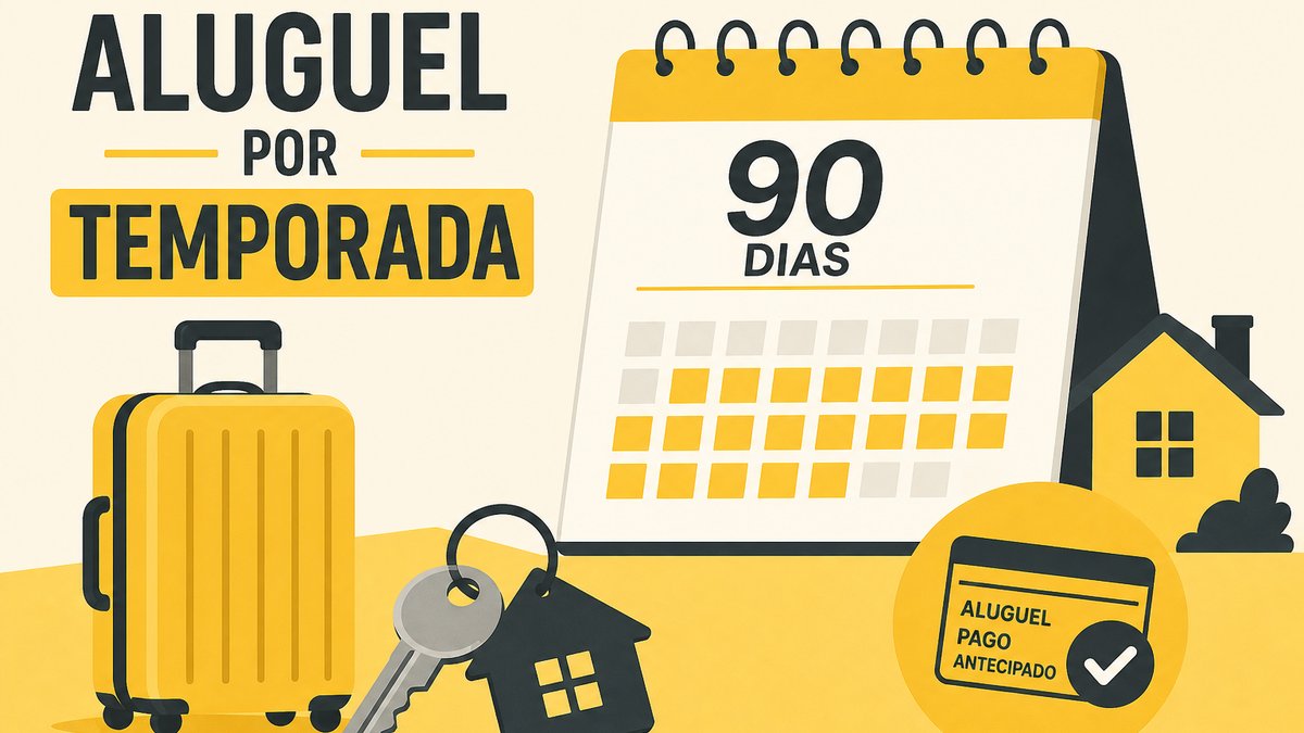 Contrato de locação por temporada com prazo de até 90 dias e inventário de móveis